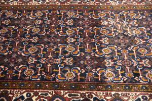 3'7x12'3 Hand Knotted Floral Tribal Oriental Wool Runner Rug