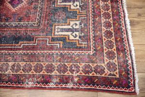 3'4x11'9 Hand Knotted Geometric Oriental Wool Runner Rug