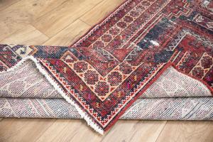3'4x11'9 Hand Knotted Geometric Oriental Wool Runner Rug