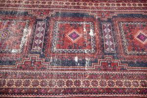 3'4x11'9 Hand Knotted Geometric Oriental Wool Runner Rug