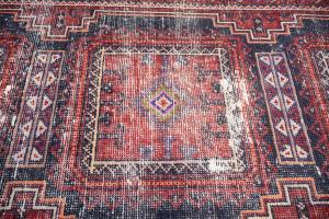 3'4x11'9 Hand Knotted Geometric Oriental Wool Runner Rug