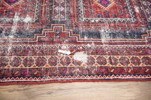 3'4x11'9 Hand Knotted Geometric Oriental Wool Runner Rug