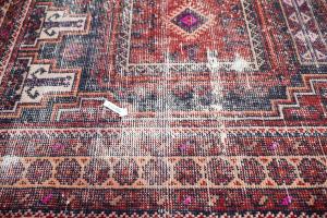 3'4x11'9 Hand Knotted Geometric Oriental Wool Runner Rug