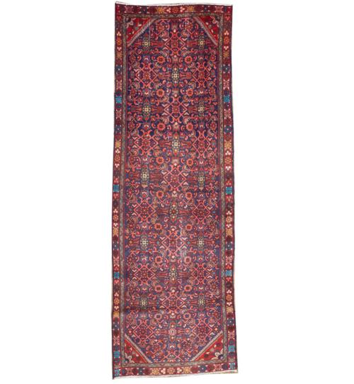 3'6x10'0 Hand Knotted Geometric Oriental Wool Runner Rug