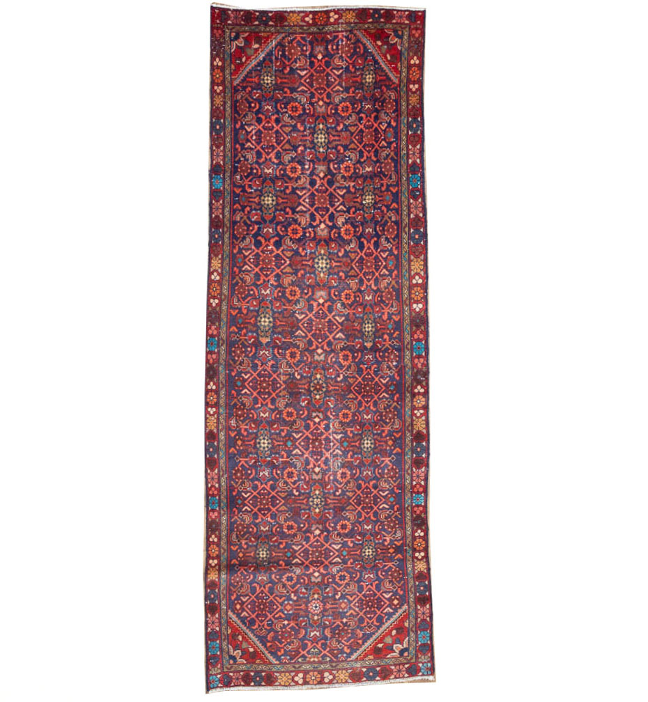 3'6x10'0 Hand Knotted Geometric Oriental Wool Runner Rug