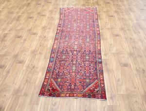3'6x10'0 Hand Knotted Geometric Oriental Wool Runner Rug