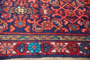 3'6x10'0 Hand Knotted Geometric Oriental Wool Runner Rug