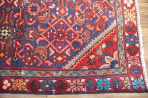 3'6x10'0 Hand Knotted Geometric Oriental Wool Runner Rug