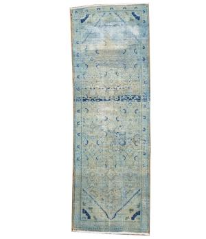 3'5x10'0 Hand Knotted Tribal Floral Oriental Wool Runner Rug