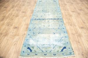 3'5x10'0 Hand Knotted Tribal Floral Oriental Wool Runner Rug