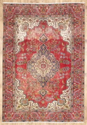 7'4x10'8 Hand Knotted Floral Classic Oriental Wool Rug