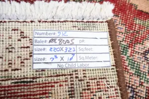 7'4x10'8 Hand Knotted Floral Classic Oriental Wool Rug
