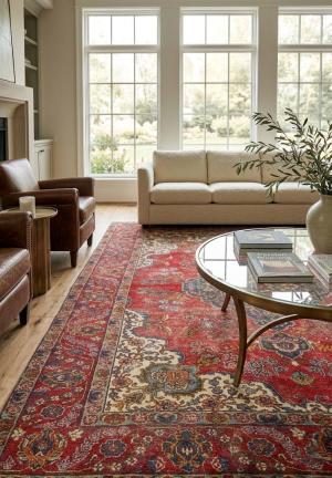 7'4x10'8 Hand Knotted Floral Classic Oriental Wool Rug