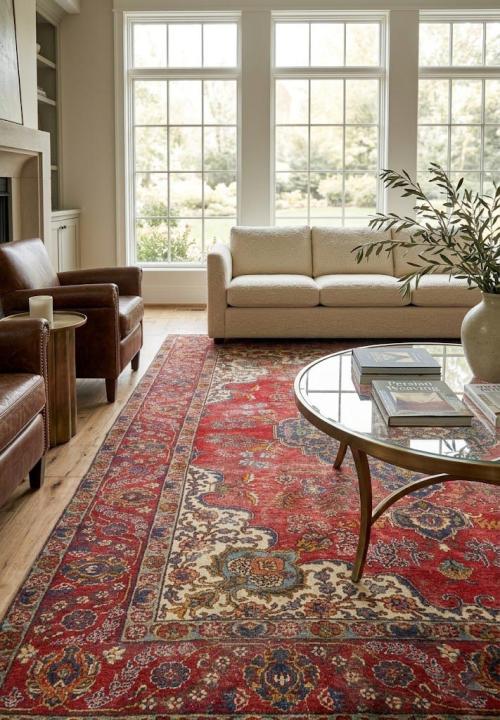 7'4x10'8 Hand Knotted Floral Classic Oriental Wool Rug