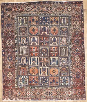 8'9x10'5 Hand Knotted Geometric Classic Oriental Wool Rug