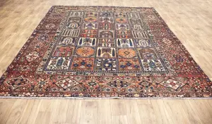 8'9x10'5 Hand Knotted Geometric Classic Oriental Wool Rug