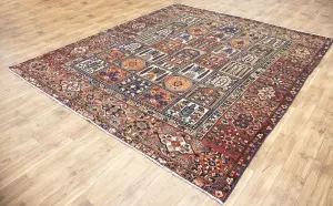 8'9x10'5 Hand Knotted Geometric Classic Oriental Wool Rug