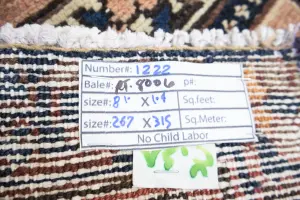 8'9x10'5 Hand Knotted Geometric Classic Oriental Wool Rug