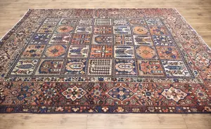 8'9x10'5 Hand Knotted Geometric Classic Oriental Wool Rug