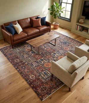 8'9x10'5 Hand Knotted Geometric Classic Oriental Wool Rug