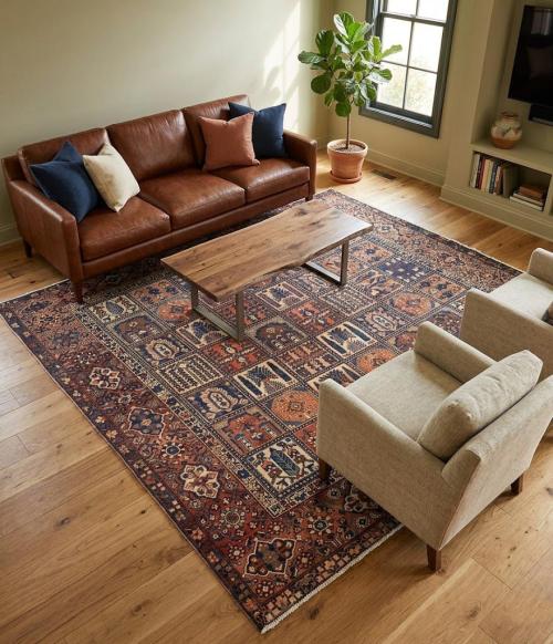 8'9x10'5 Hand Knotted Geometric Classic Oriental Wool Rug