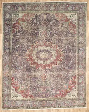 9'9x12'5 Hand Knotted Geometric Classic Oriental Wool Rug