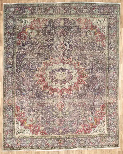 9'9x12'5 Hand Knotted Geometric Classic Oriental Wool Rug