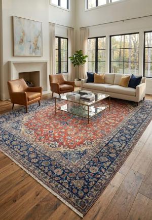 9'5x13'10 Hand Knotted Floral Classic Oriental Wool Rug