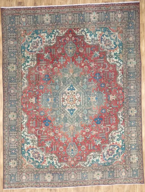 9'9x12'8 Hand Knotted Floral Classic Oriental Wool Rug