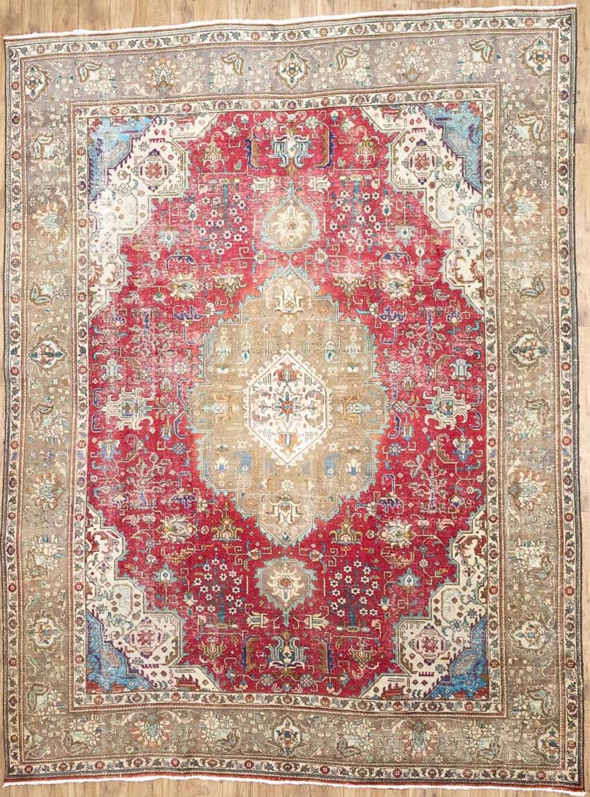 9'7x12'7 Hand Knotted Red Floral Classic Oriental Wool Rug - Image 20