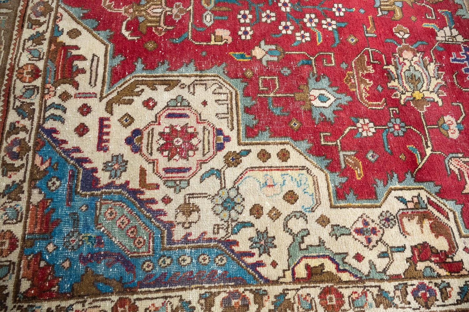 9'7x12'7 Hand Knotted Red Floral Classic Oriental Wool Rug - Image 12