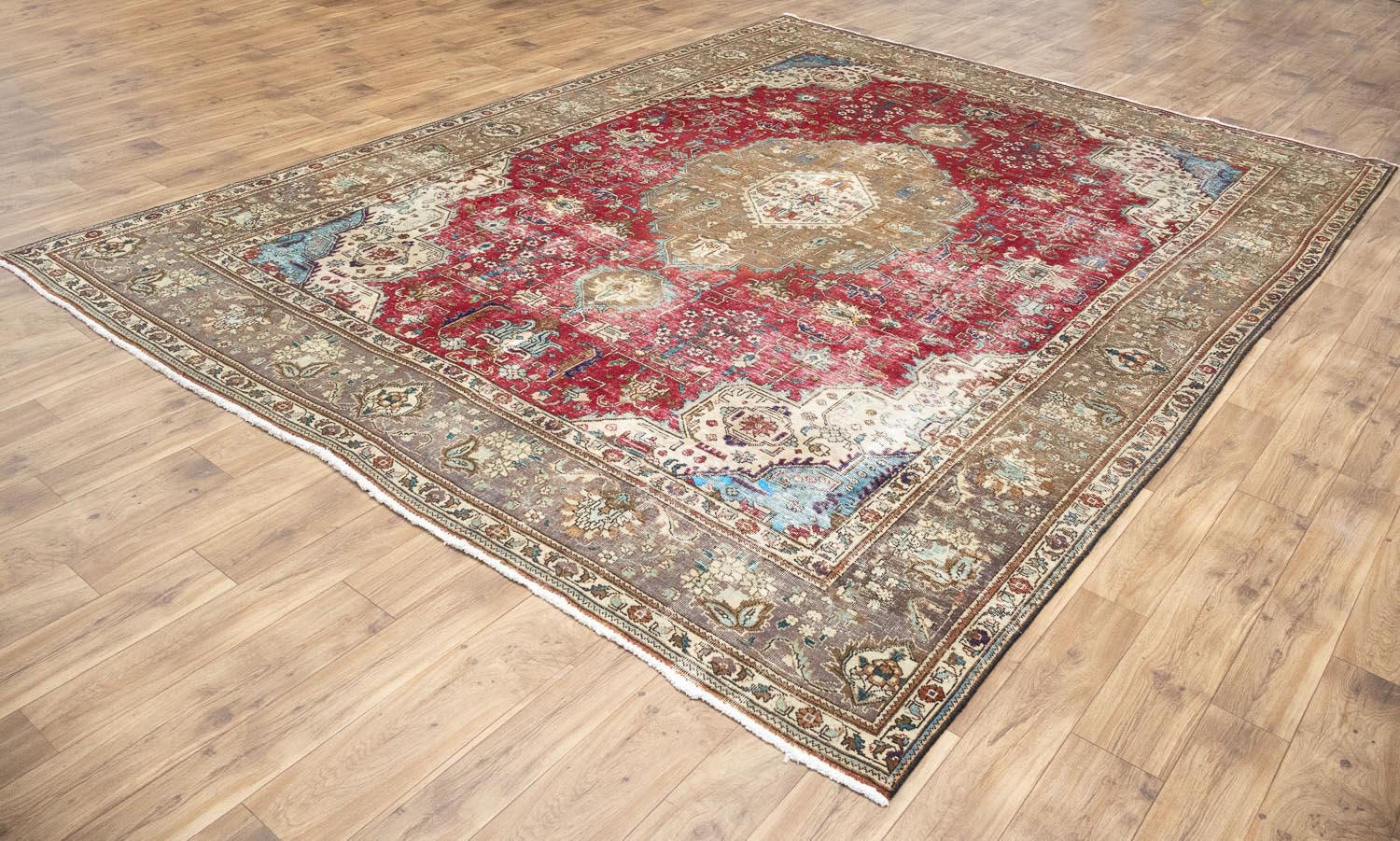 9'7x12'7 Hand Knotted Red Floral Classic Oriental Wool Rug - Image 18