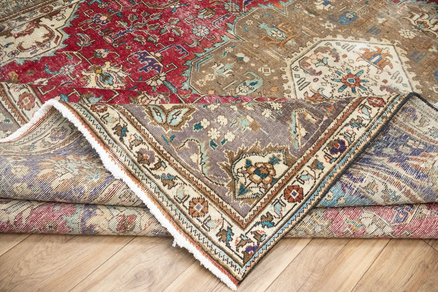 9'7x12'7 Hand Knotted Red Floral Classic Oriental Wool Rug - Image 19