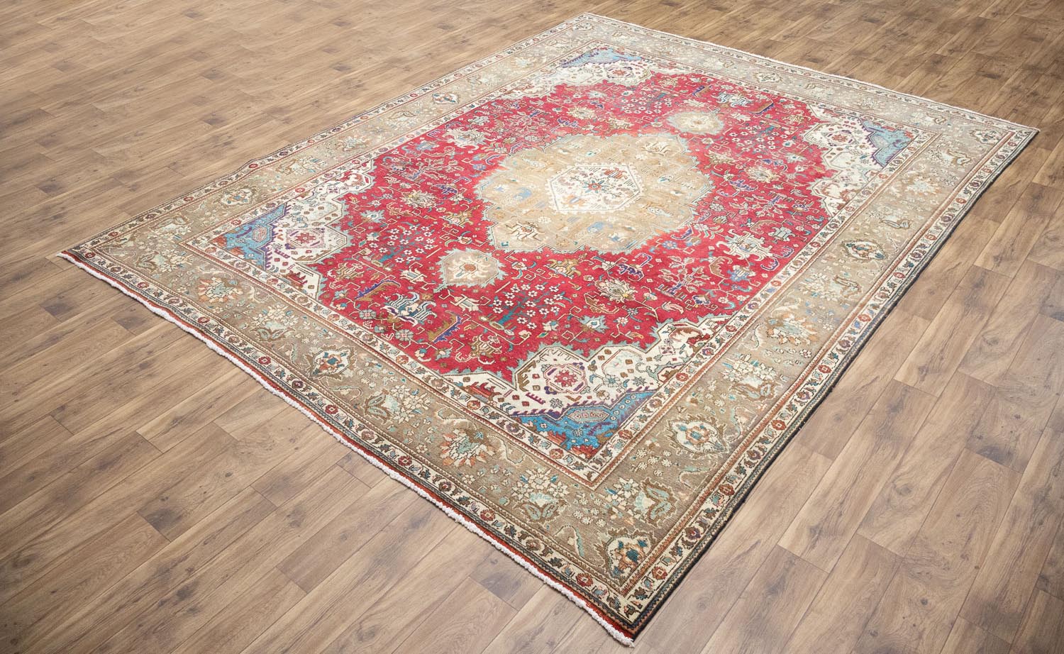 9'7x12'7 Hand Knotted Red Floral Classic Oriental Wool Rug - Image 3