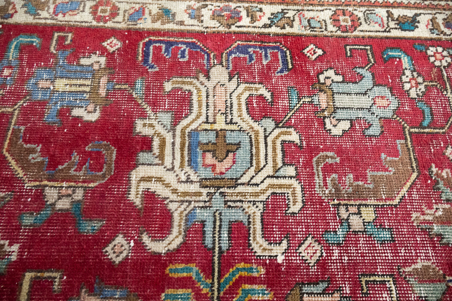 9'7x12'7 Hand Knotted Red Floral Classic Oriental Wool Rug - Image 7