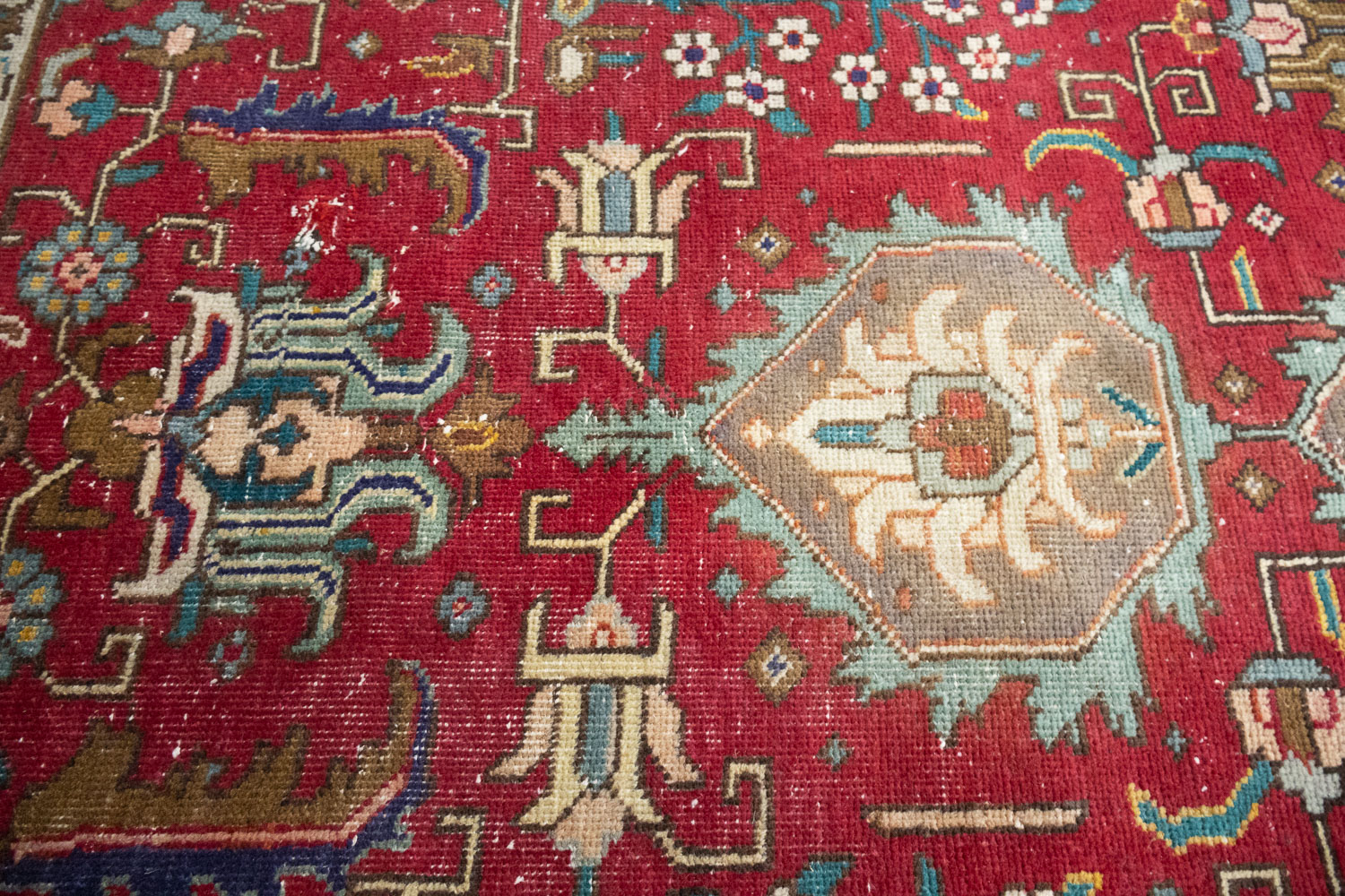 9'7x12'7 Hand Knotted Red Floral Classic Oriental Wool Rug - Image 8