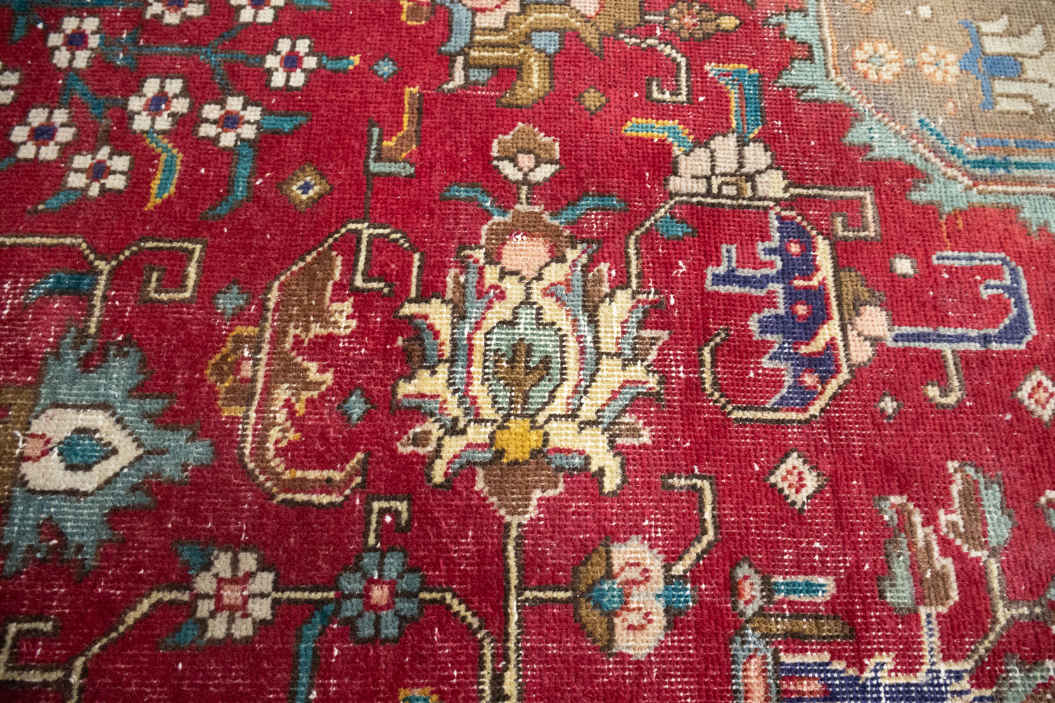 9'7x12'7 Hand Knotted Red Floral Classic Oriental Wool Rug - Image 9