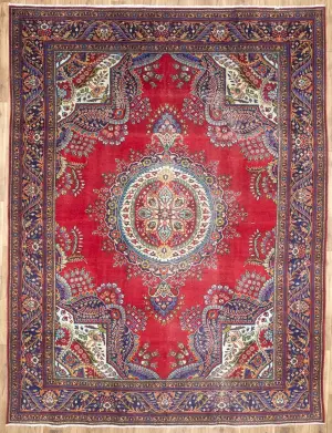 9'7x12'7 Hand Knotted Floral Classic Oriental Wool Rug