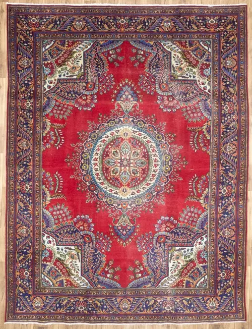 9'7x12'7 Hand Knotted Floral Classic Oriental Wool Rug