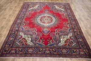 9'7x12'7 Hand Knotted Floral Classic Oriental Wool Rug
