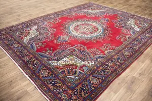 9'7x12'7 Hand Knotted Floral Classic Oriental Wool Rug