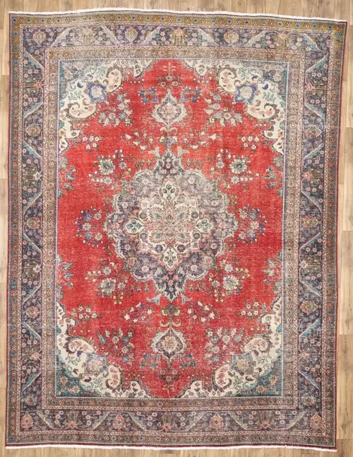 9'9x12'7 Hand Knotted Floral Classic Oriental Wool Rug