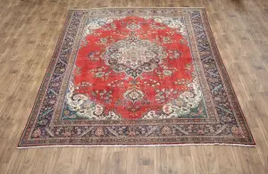 9'9x12'7 Hand Knotted Floral Classic Oriental Wool Rug