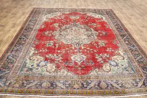 9'9x12'7 Hand Knotted Floral Classic Oriental Wool Rug