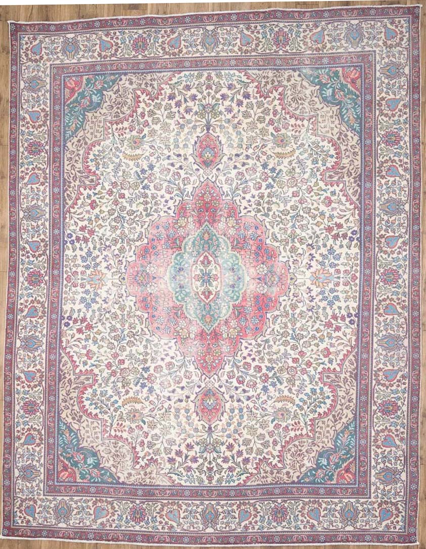 9'6x12'3 Hand Knotted Tribal Floral Oriental Wool Rug - Image 2