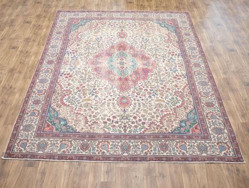 9'6x12'3 Hand Knotted Tribal Floral Oriental Wool Rug