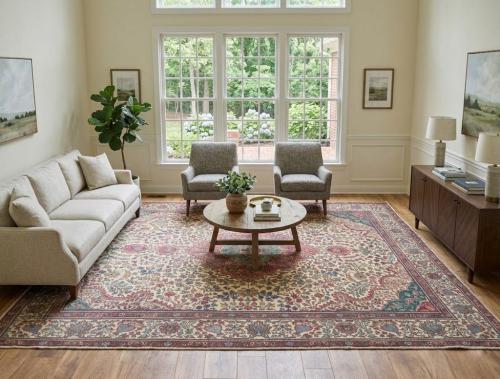 9'6x12'3 Hand Knotted Tribal Floral Oriental Wool Rug