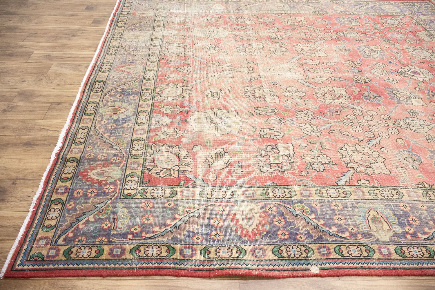 9'5x9'8 Hand Knotted Traditional Floral Oriental Wool Rug - Image 12