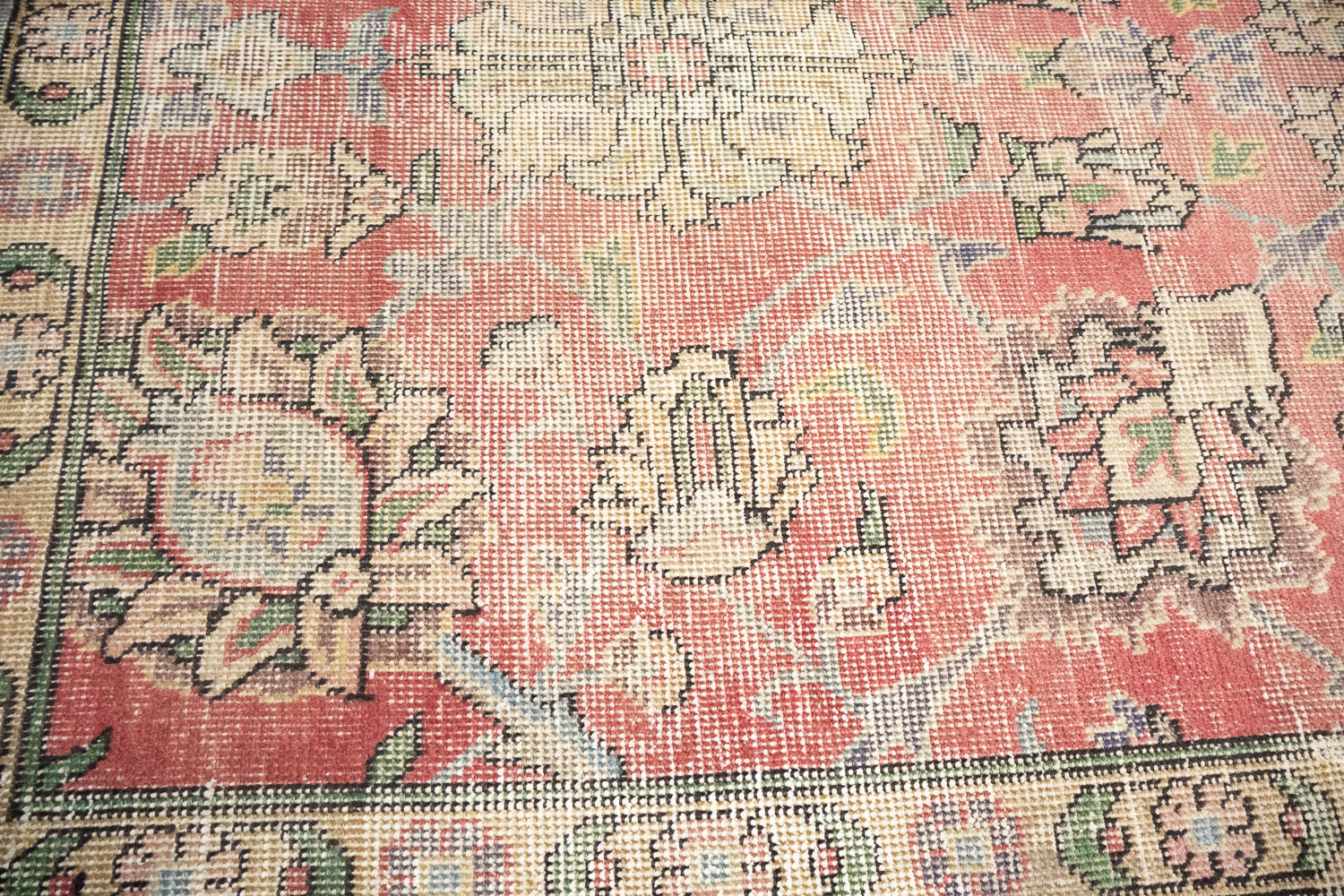 9'5x9'8 Hand Knotted Traditional Floral Oriental Wool Rug - Image 13