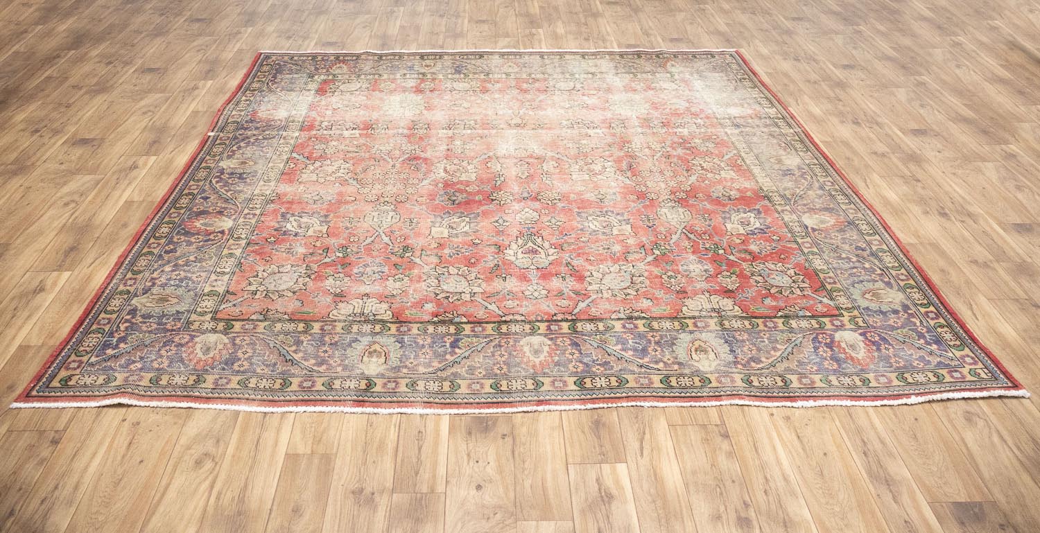 9'5x9'8 Hand Knotted Traditional Floral Oriental Wool Rug - Image 18
